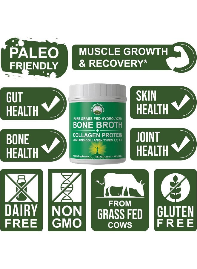 Peak Performance Hydrolyzed Bone Broth And Collagen Unflavored Protein Peptides Powder By - Image 3