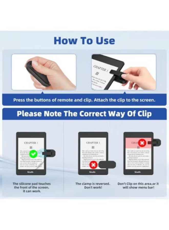 Chabeia Single-page turner, suitable for e-book reader remote page turner, click page turner, suitable for reading novels on tablets, camera recording, and shutter selfies (black) - Image 4