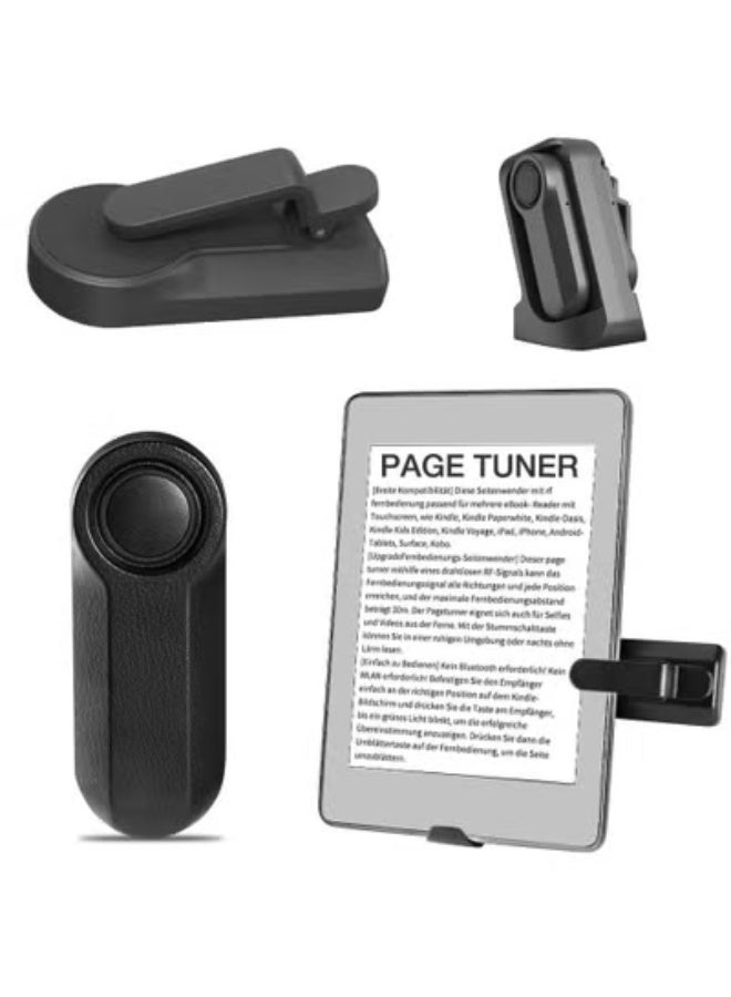 Chabeia Single-page turner, suitable for e-book reader remote page turner, click page turner, suitable for reading novels on tablets, camera recording, and shutter selfies (black) - Image 1