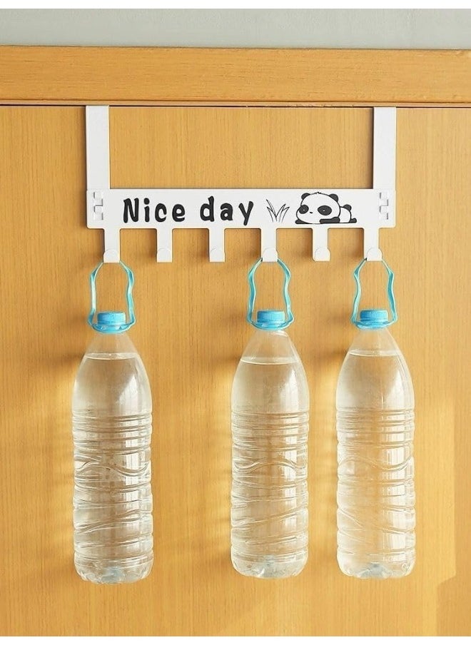 FALMER Door Hanger for Clothes Hanging Over Door Hook Wall Organizer Removable Hook Rack for Hanging Towel Multipurpose Hook Rail Nail-Free 6 Hooks White  - Image 3