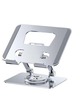 ELTRAZONE 360° Rotating Tablet Stand – Adjustable Height Foldable Metal Alloy Tablet Holder for Desk Use – Ergonomic Bracket Compatible with iPad, Android Tablets & Smartphones – Sturdy Desktop Stand for Office, Study, or Video Calls – Universal Compatibility  - Image 1
