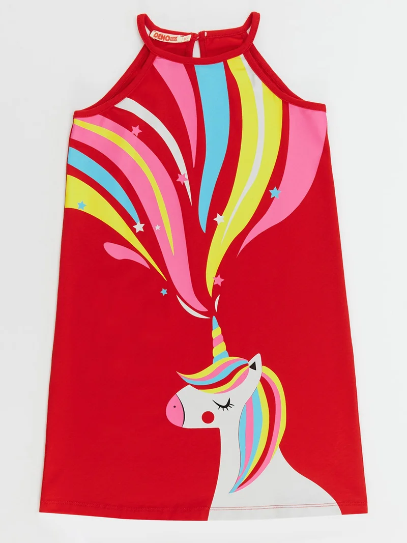 Denokids Unicorn Graphic Dress