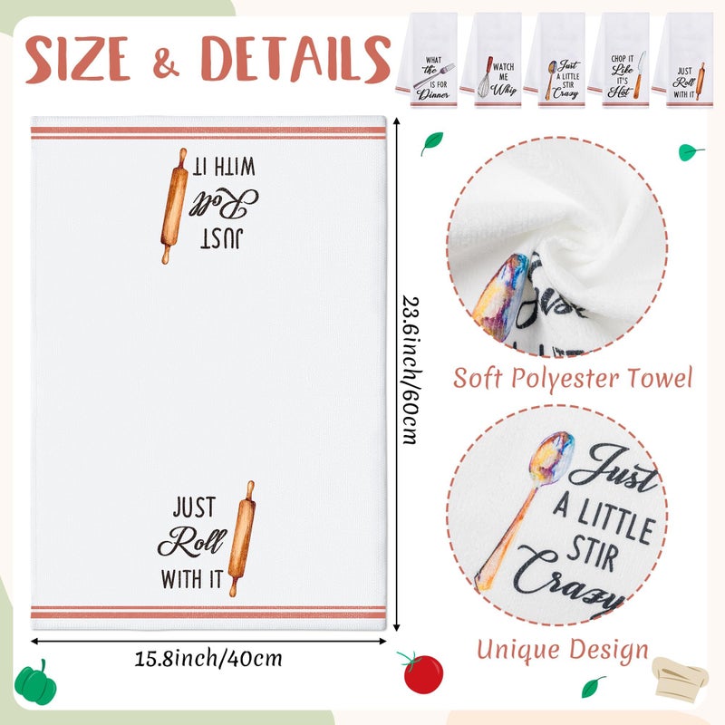 R Horse 5Pcs Kitchen Dish Towel Funny Cookware Kitchen Dishcloth Absorbent Utensils Themed Cleaning Dishcloth Bar Hand Towel Gift For Baking Lover Mom Women Housewarming New Home - Image 2