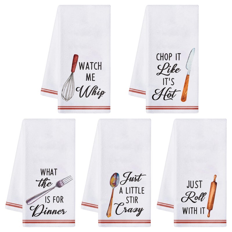 R Horse 5Pcs Kitchen Dish Towel Funny Cookware Kitchen Dishcloth Absorbent Utensils Themed Cleaning Dishcloth Bar Hand Towel Gift For Baking Lover Mom Women Housewarming New Home - Image 1