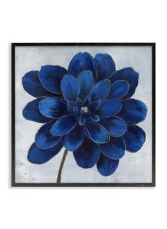 Stupell Industries Stupell Industries Modern Deep Blue Floral Carnation Flower Petal Outline, Design by Nan Black Framed Wall Art, 24x24  - Image 1
