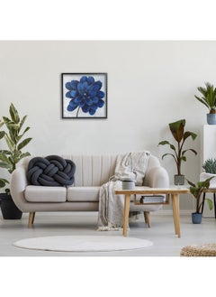 Stupell Industries Stupell Industries Modern Deep Blue Floral Carnation Flower Petal Outline, Design by Nan Black Framed Wall Art, 24x24  - Image 2