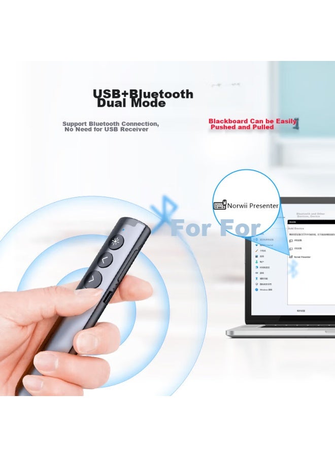 Norwii N10s Pro Red Light Dual-head Laser Page-turning Pen, Ppt Touchscreen Writing, Multi-functional Bluetooth Connection To Seewo Whiteboard, Multimedia Function, Led Display - Image 1