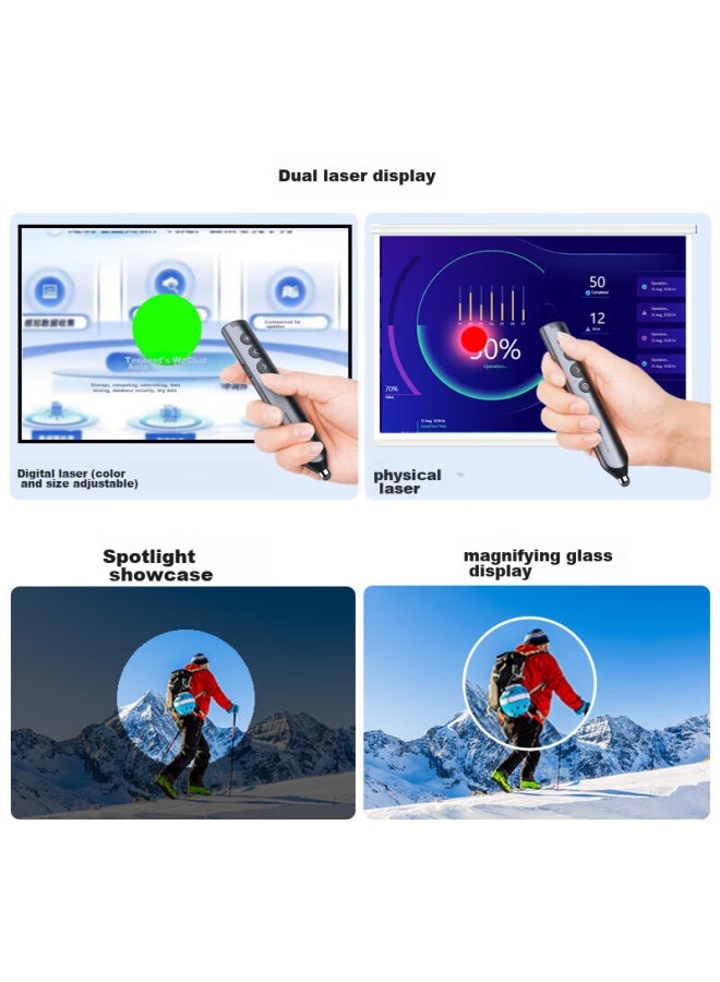 Norwii N10s Pro Red Light Dual-head Laser Page-turning Pen, Ppt Touchscreen Writing, Multi-functional Bluetooth Connection To Seewo Whiteboard, Multimedia Function, Led Display - Image 3
