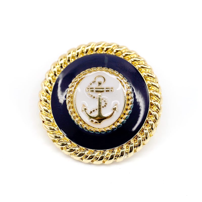 craftisum Craftisum 20 pcs Vintage Enamel Anchor Metal Sewing Coat Buttons 25mm 1