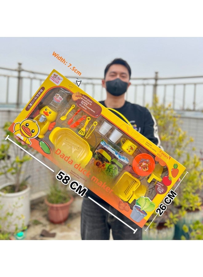 Children's Simulation Kitchen Tableware Small Household Appliances Supermarket Set Gift Box Play House Toys Training Gifts-Color:811-341 Da Da Duck Planter 【Big Gift Box】】 - Image 1