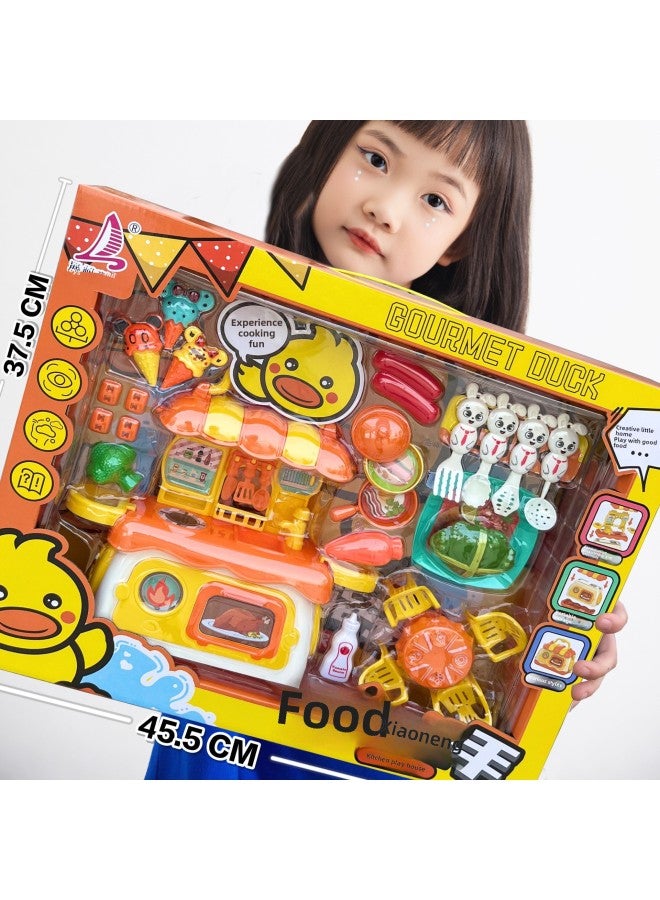 Children's Simulation Kitchen Tableware Small Household Appliances Supermarket Set Gift Box Play House Toys Training Gifts-Color:811-341 Da Da Duck Planter 【Big Gift Box】】 - Image 3