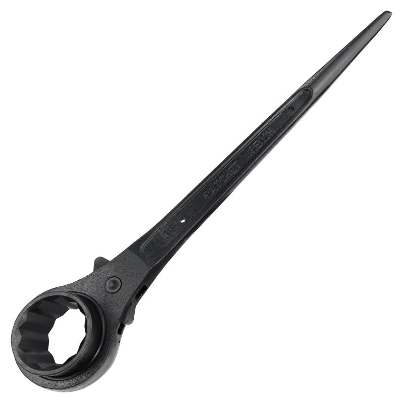 WEDO Scaffold Podger Ratchet WrenchOne Side Socket WrenchQuick Release Spud Wrench1 37 Inch Socket Spud Ratchet36mm MetricLength 435mm Ratchet SpannerCrV