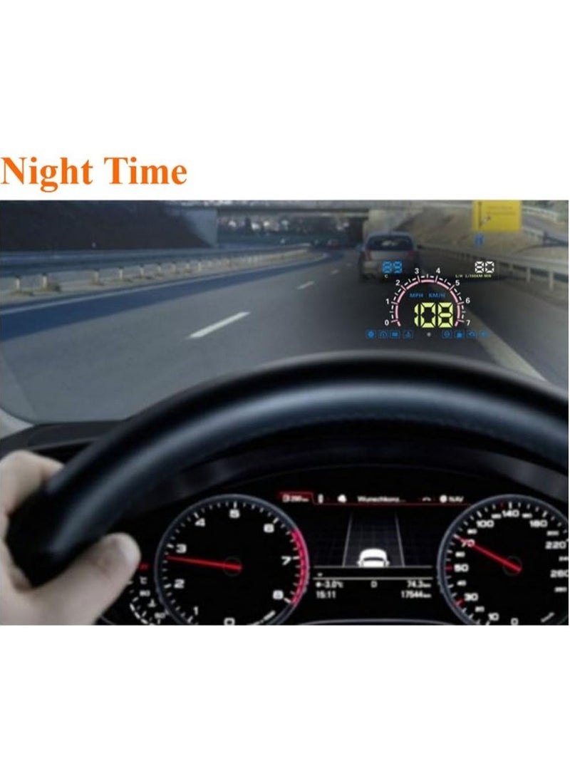 Rubik - Car Head Up Display 5.8 Inch Overspeed Alarm OBD2 Interface E350 HUD Car Head Up Display - Image 1