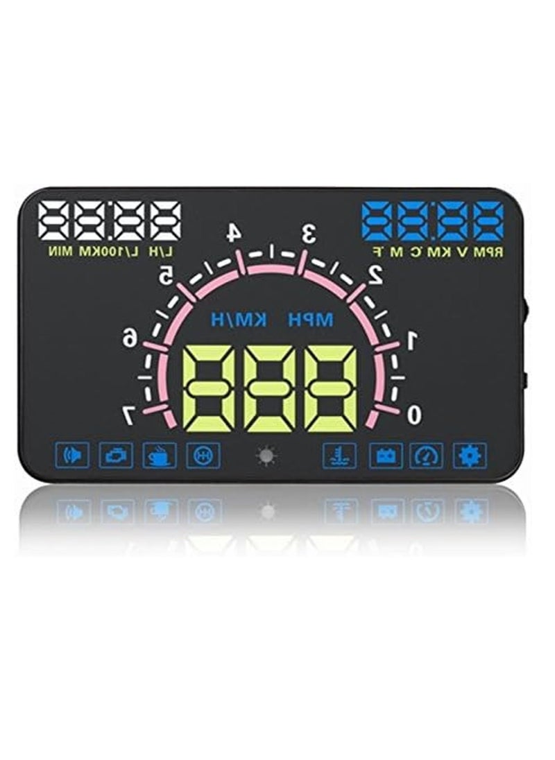 Rubik - Car Head Up Display 5.8 Inch Overspeed Alarm OBD2 Interface E350 HUD Car Head Up Display - Image 1