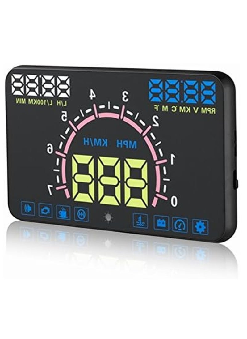 Rubik - Car Head Up Display 5.8 Inch Overspeed Alarm OBD2 Interface E350 HUD Car Head Up Display - Image 1