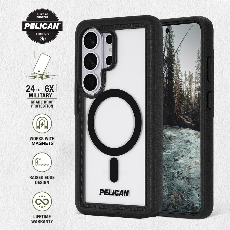 Pelican Voyager Samsung Galaxy S26 Ultra Case [Magnetic & Wireless Charging] Cover w/24ft MIL-STD Drop Protection - Heavy Duty Case w/Belt Clip Holster for Samsung Galaxy S26 Ultra 6.9" - Black/Clear - Image 3