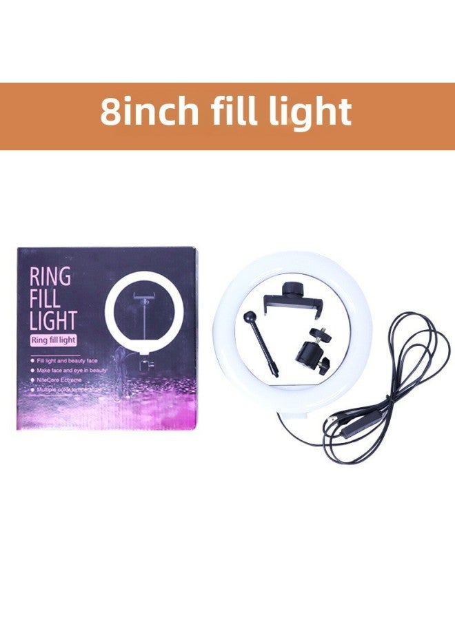 6/8/10 Inch Live Light LED Ring Light Tri-color Light Photography Live Light Soft Light Light Light-Specifications:8inch Ring Single Light  - Image 1