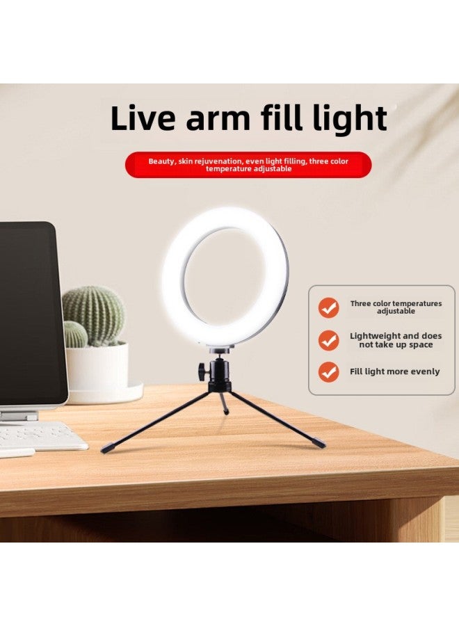 6/8/10 Inch Live Light LED Ring Light Tri-color Light Photography Live Light Soft Light Light Light-Specifications:8inch Ring Single Light  - Image 2