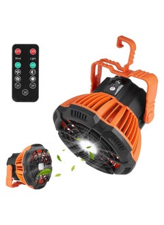 YOMYM Portable Camping Fans,Camping Lantern with Remote Control,180° Head Rotation USB Rechargeable Ceiling Fan,Portable Tent Fan for Outdoor Picnic,BBQ,Car  - Image 1