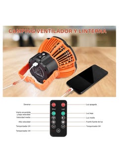YOMYM Portable Camping Fans,Camping Lantern with Remote Control,180° Head Rotation USB Rechargeable Ceiling Fan,Portable Tent Fan for Outdoor Picnic,BBQ,Car  - Image 4