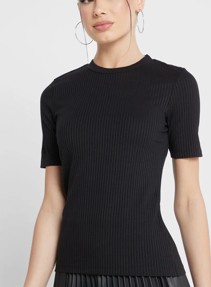 Ginger Ribbed Turtle Neck T-shirt