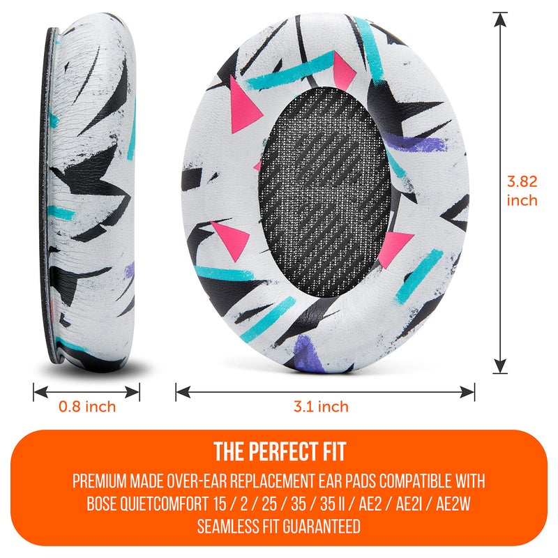 WC Wicked Cushions Upgraded Replacement Ear Pads for Bose QC35 & QC35ii (QuietComfort 35) Headphones & More - Softer Leather, Luxurious Memory Foam, Added Thickness, Extra Durability | 90's White - Image 5