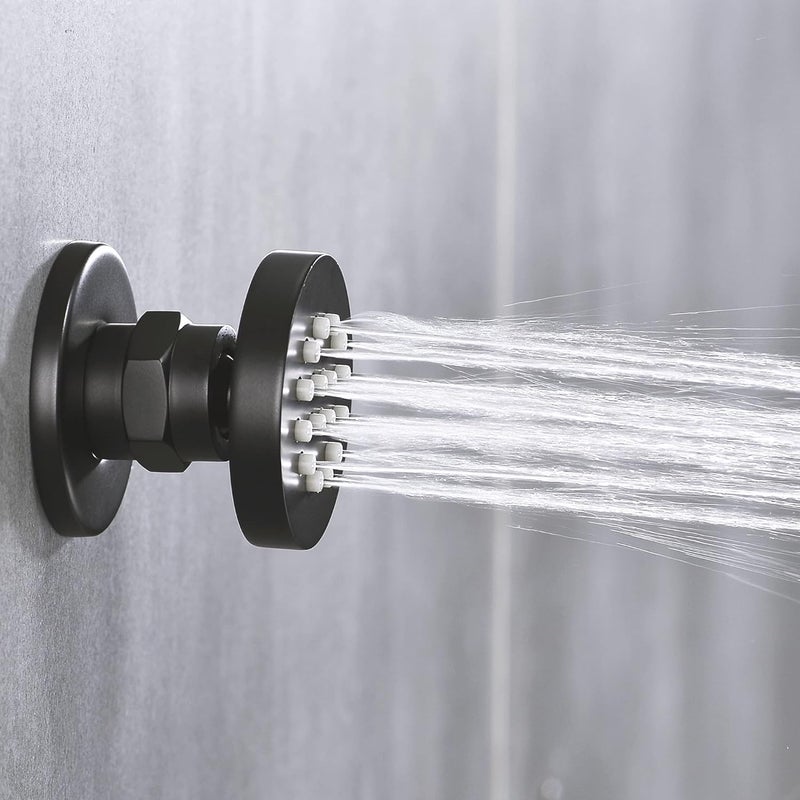 orhemus Solid Brass Body Spray Shower Jet - Round Massage Side Sprayer Spa System Shower Set Adjustable Wall Mounted, Matte Black Finish - Image 4