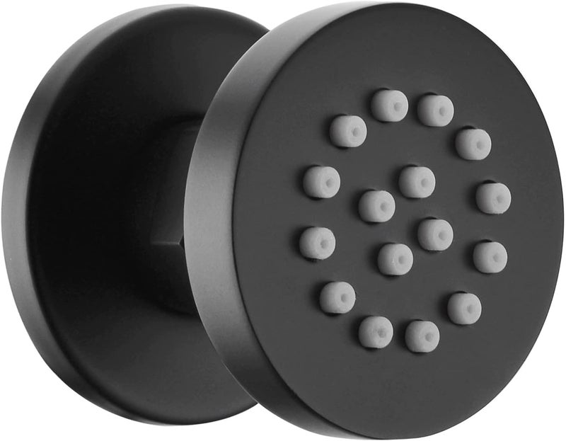 orhemus Solid Brass Body Spray Shower Jet - Round Massage Side Sprayer Spa System Shower Set Adjustable Wall Mounted, Matte Black Finish - Image 1