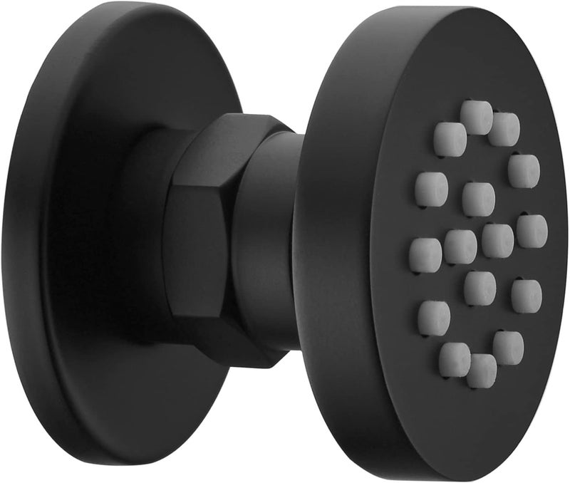 orhemus Solid Brass Body Spray Shower Jet - Round Massage Side Sprayer Spa System Shower Set Adjustable Wall Mounted, Matte Black Finish - Image 2