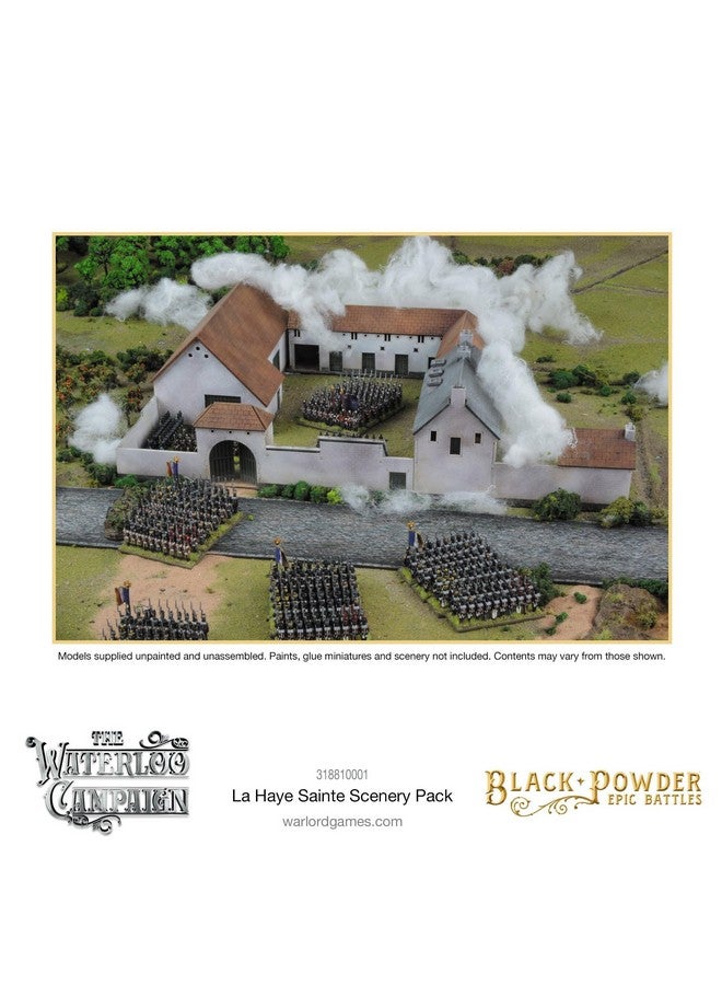 WARLORD GAMES Warlord Black Powder Epic Battles: The Waterloo Campaign La Haye Sainte Scenery Pack Military Table Top Wargaming Plastic Model Kit 318810001