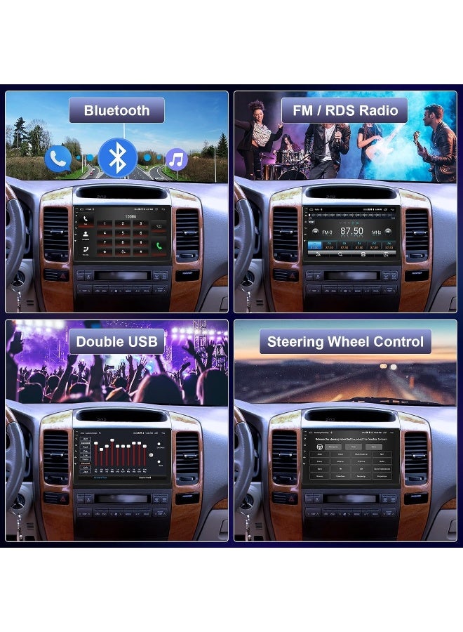 Vierex Android Car Stereo Screen For Toyota Prado 2006-2006 With Apple Carplay Android Auto Wireless WiFi DSP FM&AM Bluetooth AHD Camera Included Fast Interface - Image 5