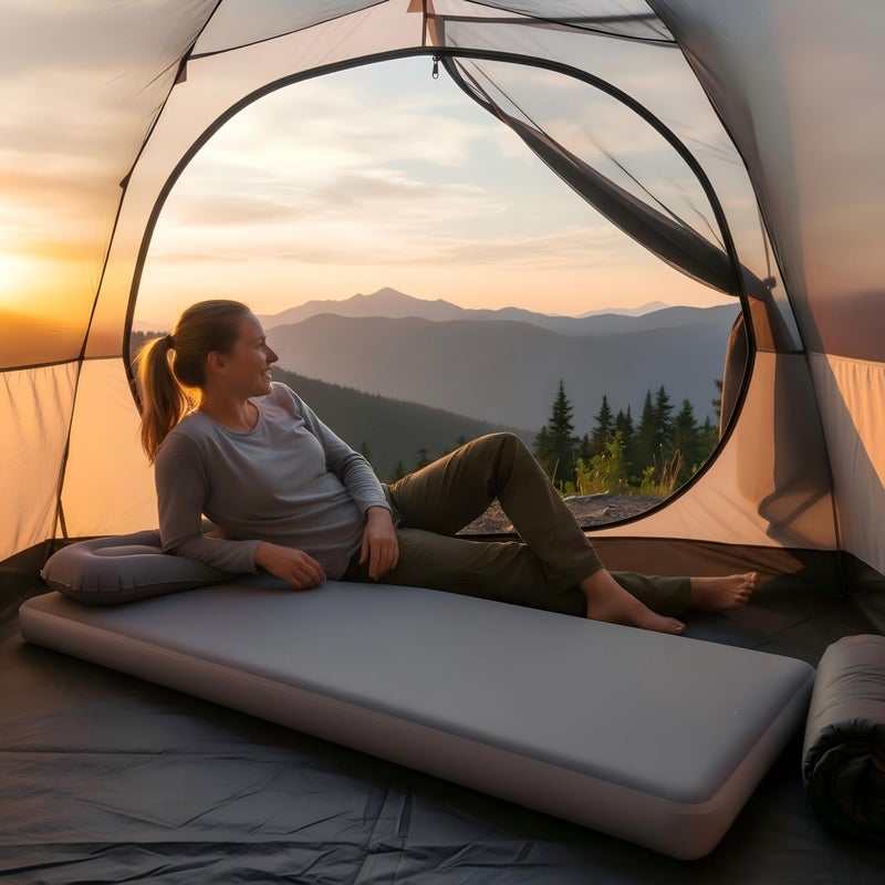 Freein 4" Drop Stitch Camping Air Mattress, Ultralight Inflatable Sleeping Pad with 7 PSI Firm Support, Fast 2â€“3 Min Inflation, Portable Backpacking & Tent Camping Bed, 76" x 26" - Image 2