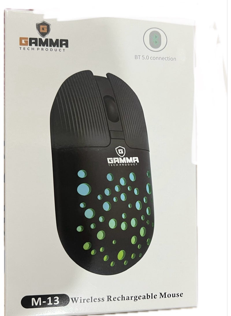 جاما ماوس لاسلكي قابل لإعادة الشحن يعمل بالبلوتوث، ماوس متعدد الأوضاع مع ماوس ألعاب لاسلكي RGB 2.4G - M-13 Mint - Image 3