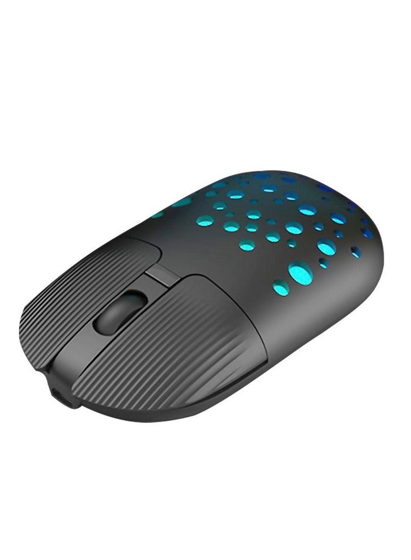 جاما ماوس لاسلكي قابل لإعادة الشحن يعمل بالبلوتوث، ماوس متعدد الأوضاع مع ماوس ألعاب لاسلكي RGB 2.4G - M-13 Mint - Image 1