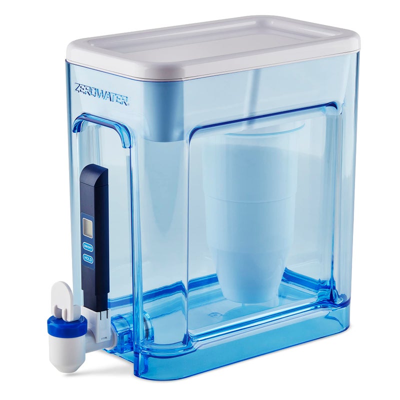 ZeroWater زيرووتر 22 كوب موزع فلتر مياه جاهز للقراءة 5 مراحل مع قراءة فورية - 0 TDS لتحسين طعم مياه الصنبور - معتمد من IAPMO لتقليل الرصاص والكروم وPFOA/PFOS - Image 1