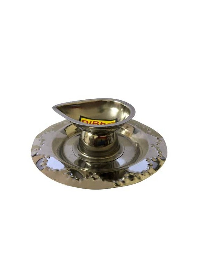 DiBha Aarti Diya Stainless Steel Lamp Holder for Pooja with Small Stand - Image 2