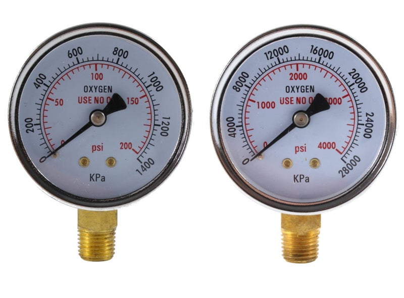 Sa - Low and High Pressure Gauges for Oxygen Regulator - 2.5 inches (PAIR) - Image 1