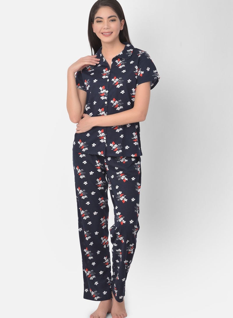 Clovia Printed Shirts & Pyjama Set - Image 1