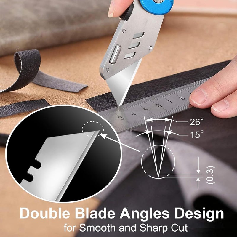 Vickay 30 Pack Utility Knife Blades, SK5 Steel Heavy Duty Box Cutter Replacement Blades with Plastic Case, Standard Size Razor Blades for Most Standard Utility Knives - Image 5