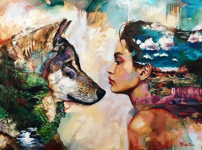 FunBlast FunBlast 5D Diamond Painting Kit 12x16inch Diamond Painting Kit for Adults Kids Suitable for Home Leisure and Wall Decoration Gift for Kids and Adults Dog Girl  - Image 1