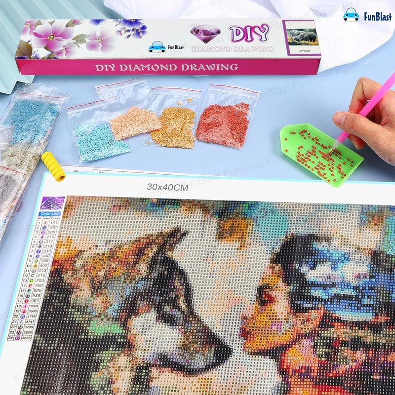 FunBlast FunBlast 5D Diamond Painting Kit 12x16inch Diamond Painting Kit for Adults Kids Suitable for Home Leisure and Wall Decoration Gift for Kids and Adults Dog Girl  - Image 4