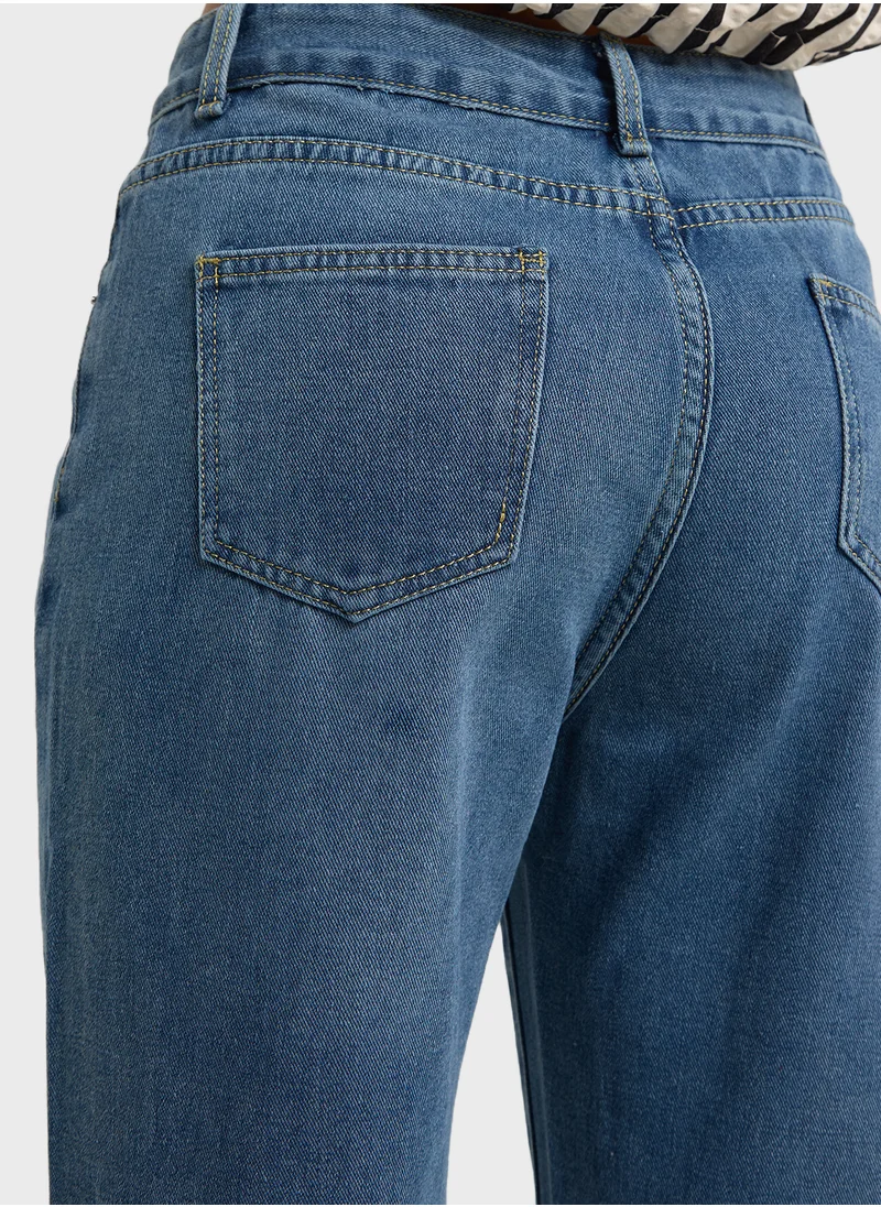 Ginger High Rise Straight Fit Jeans