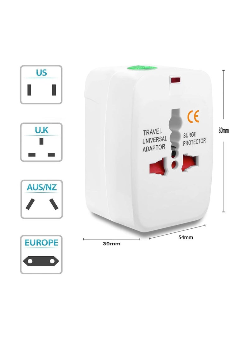 Travel Adapter, Universal Power Plug, Worldwide All in One AC Power Adapter, using for Multi Sockets, USA/UK/AU/AE/EU with Lock and Unlock Button and Safety Shutter  - Image 3