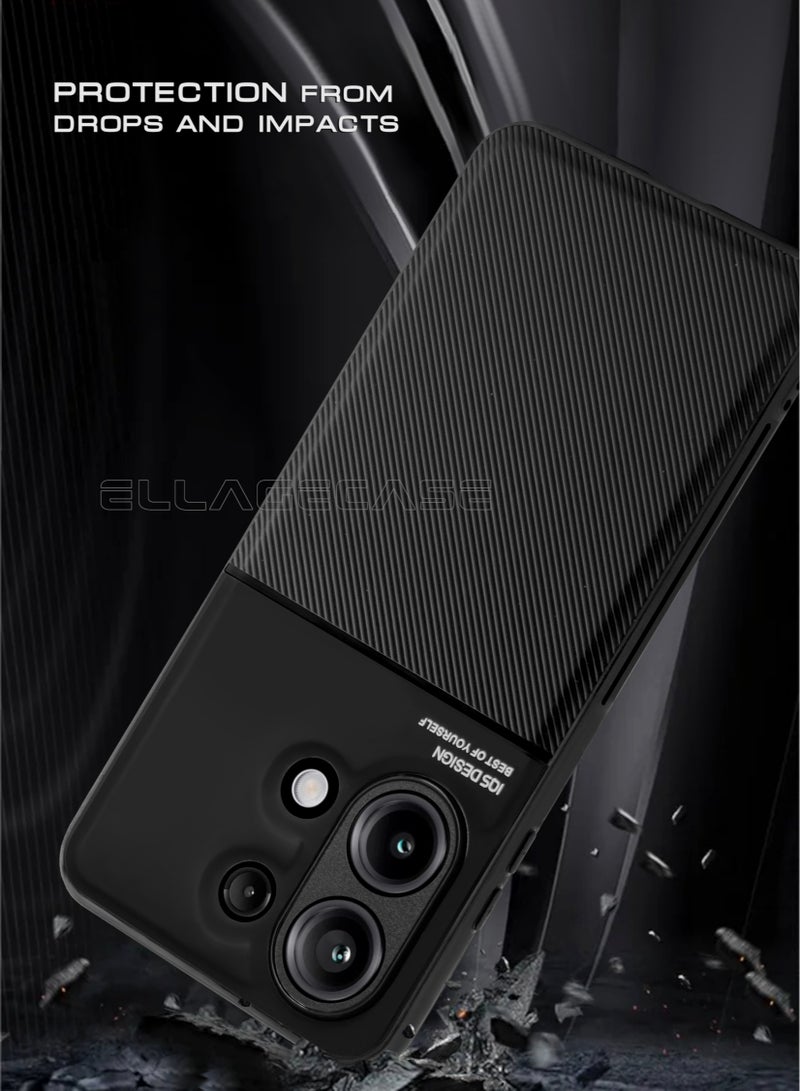 ELLAGECASE حافظة فاخرة رفيعة للغاية لهاتف شاومي ريدمي نوت 13 4G، لوحة معدنية مخفية، تصميم نحيف، سهل الحمل، وحماية معززة للكاميرا - Image 2