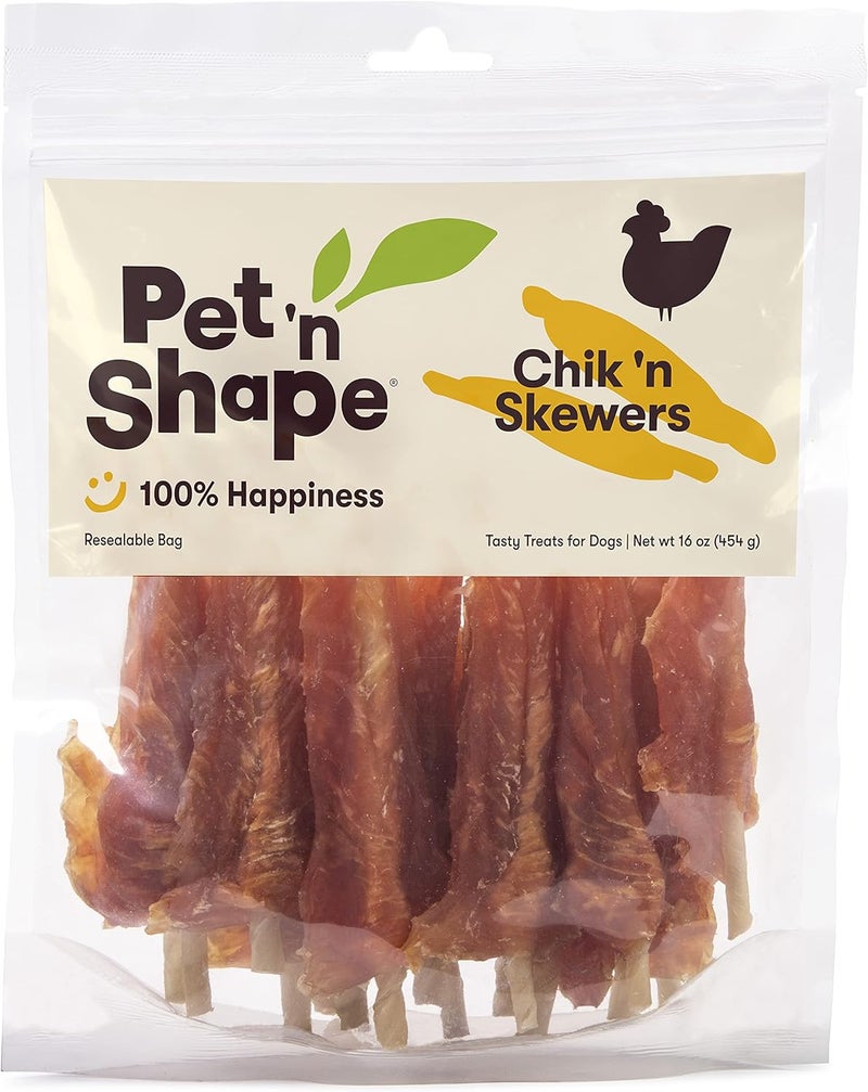 Pet 'n Shape Chik 'n Skewers Natural Dog Treats - 1 Pound Tub - Image 1