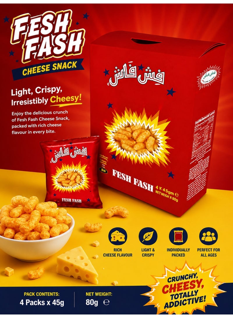 Fesh Fash Cheese Snack – 12g Pack of 10 | Imported from Saudi Arabia | Light & Crispy Cheese-Flavoured Snack | Perfect for School, Work & On-the-Go - Image 5