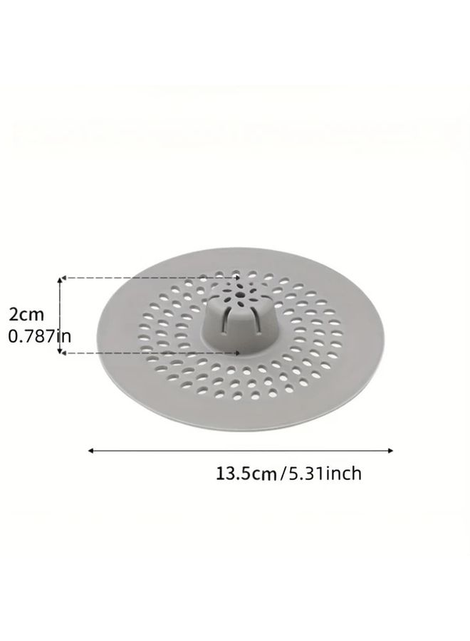 1pc Silicone Drain Filter White Easy Install Shower Kitchen Sink Hair Catcher Round Perforated Design Bathroom - Image 3