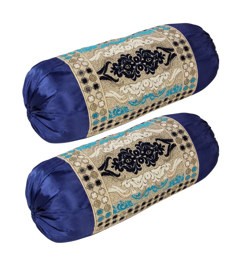 HSR Collection Chenille 180 TC Bolster Cover (Multicolour, Standard). - Image 1