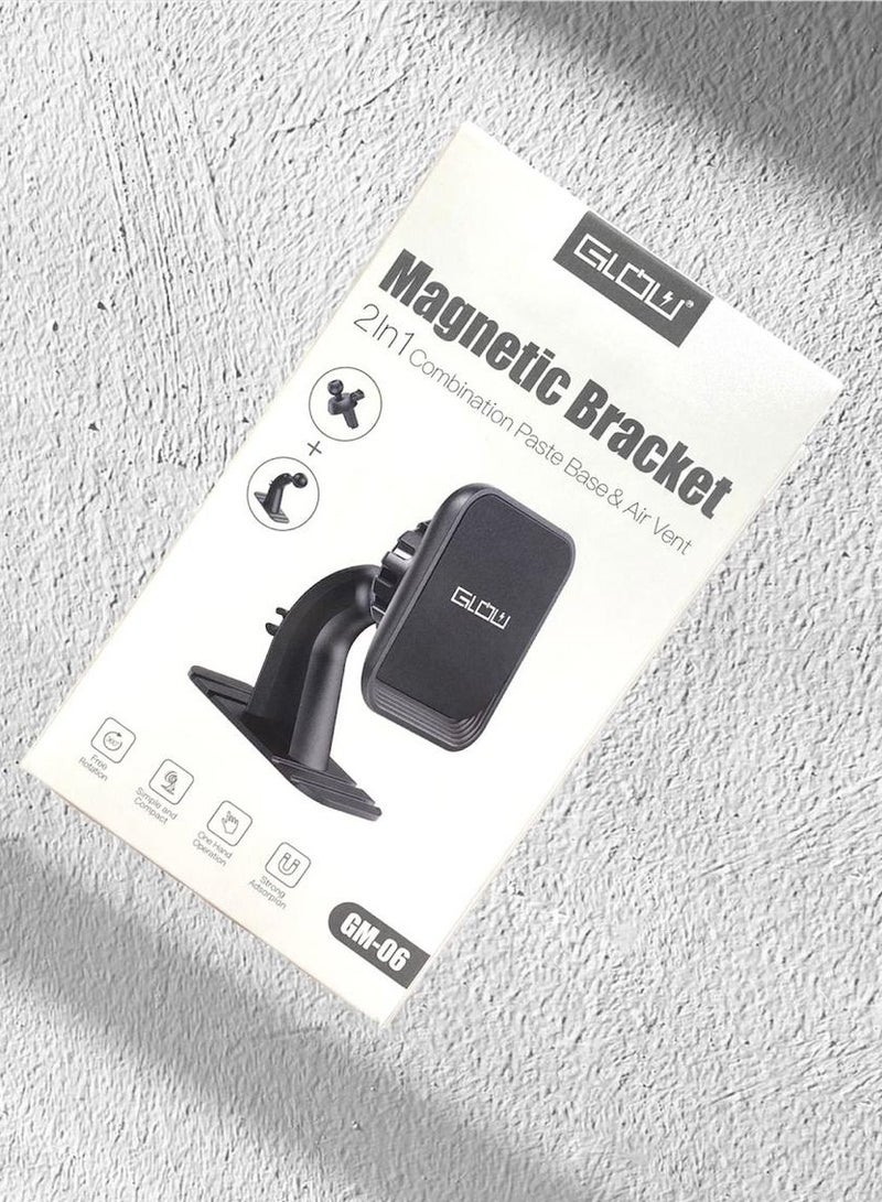 حامل موبايل مغناطيسي للسيارة، حامل هاتف محمول كاستويف مغناطيسي قوي للغاية للزجاج الامامي ولوحة العدادات والمطبخ لموبايل ايفون وسامسونج الذكية