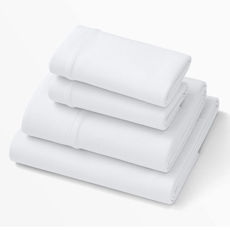 Purple SoftStretch Sheets  Queen Size  Rayon Blend  Moisture-Wicking  True White  Fits Purple & Other Mattresses  Stretch for Adaptive Support - Image 4